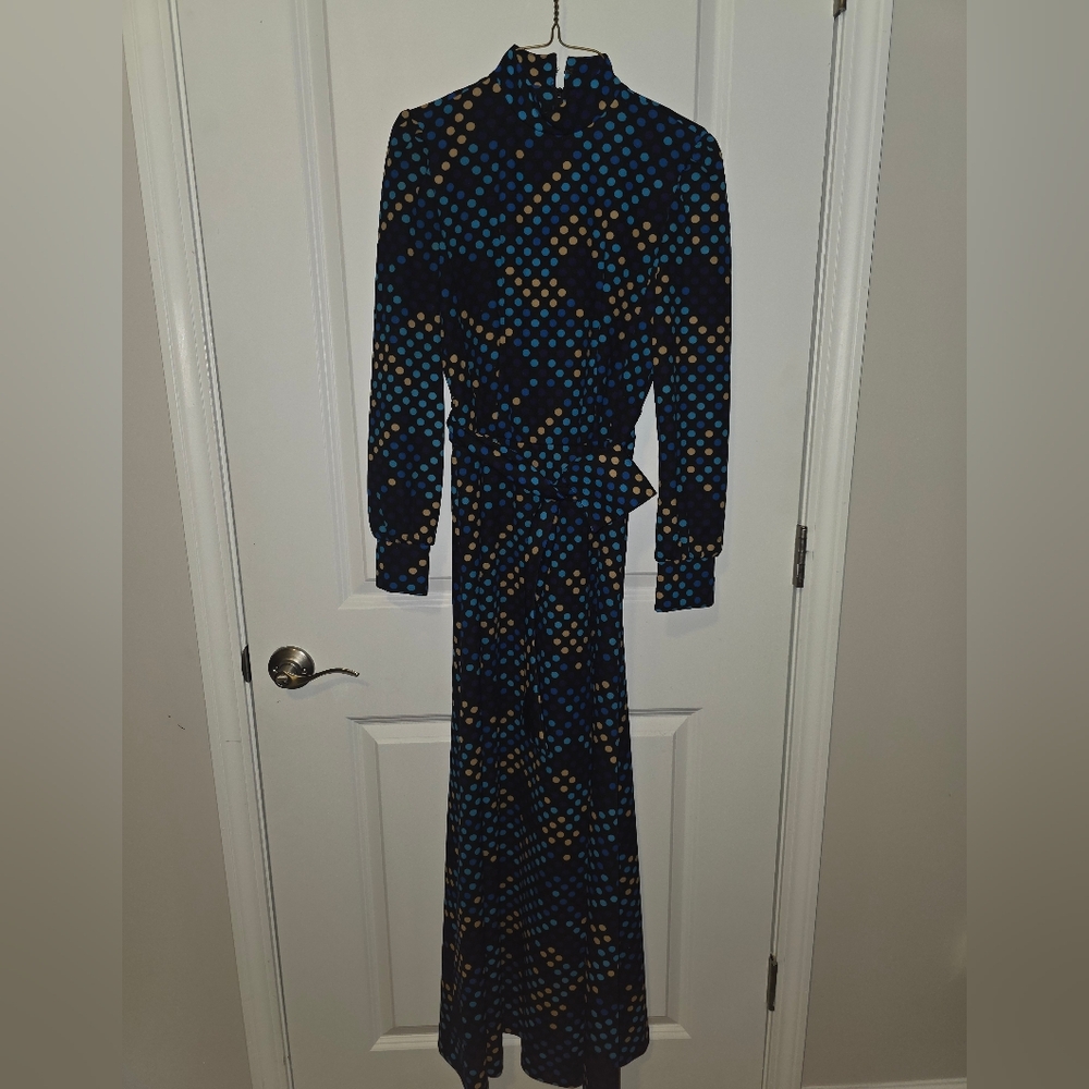 70s True Vintage Polka Dot Maxi Dress